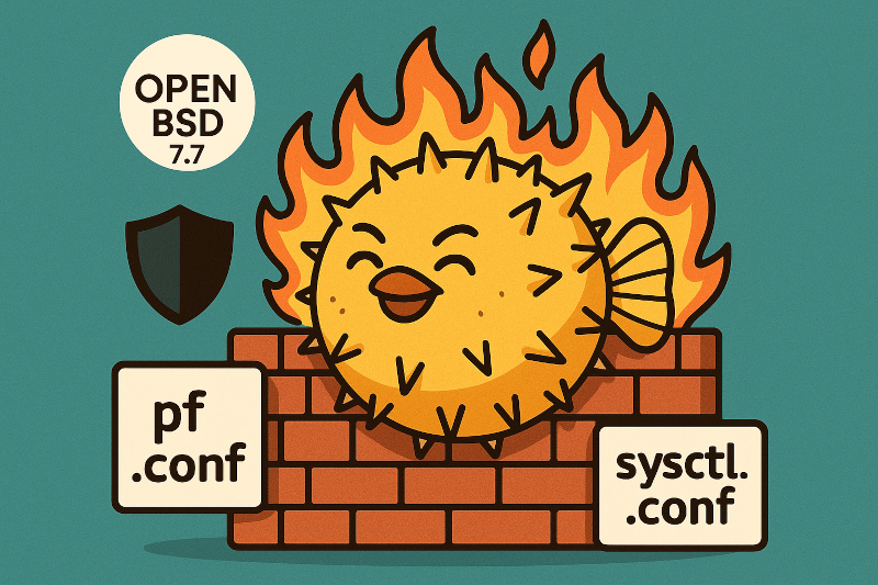 OpenBSD 7.7 como base sólida de cortafuegos: una pf.conf y una sysctl.conf que te respaldan